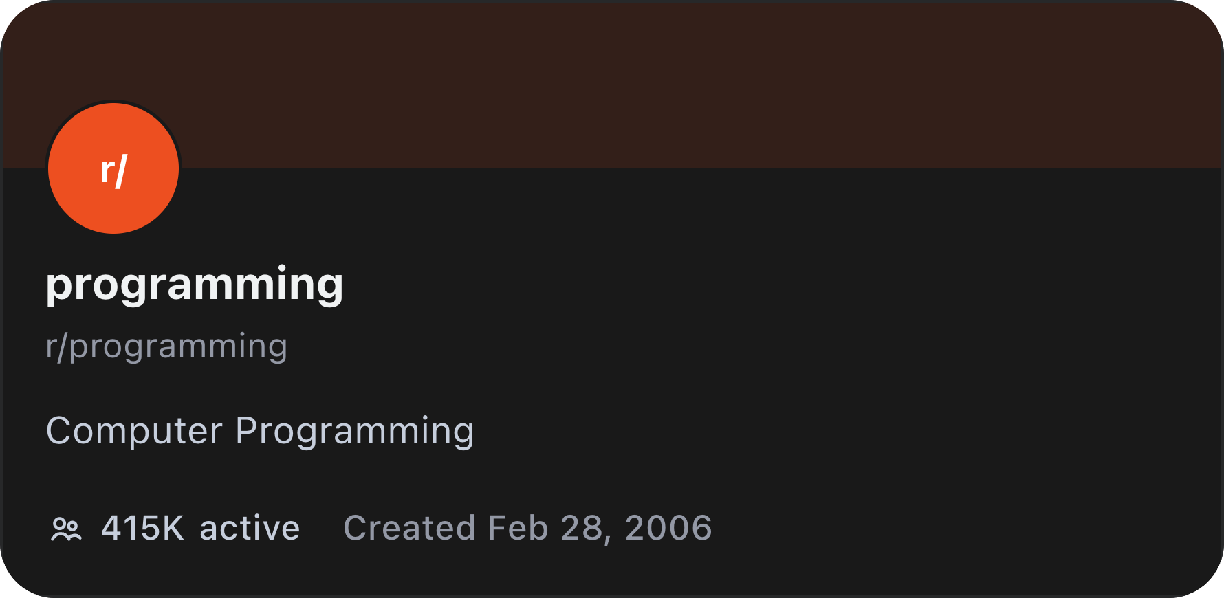 Reddit Subreddit Profile desktop widget preview